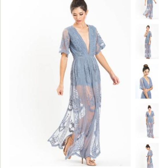 blue maxi romper